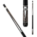 Griffin - GR-24 - Dark gray stained Pool Cue ebony and ivory alternating overlaid points